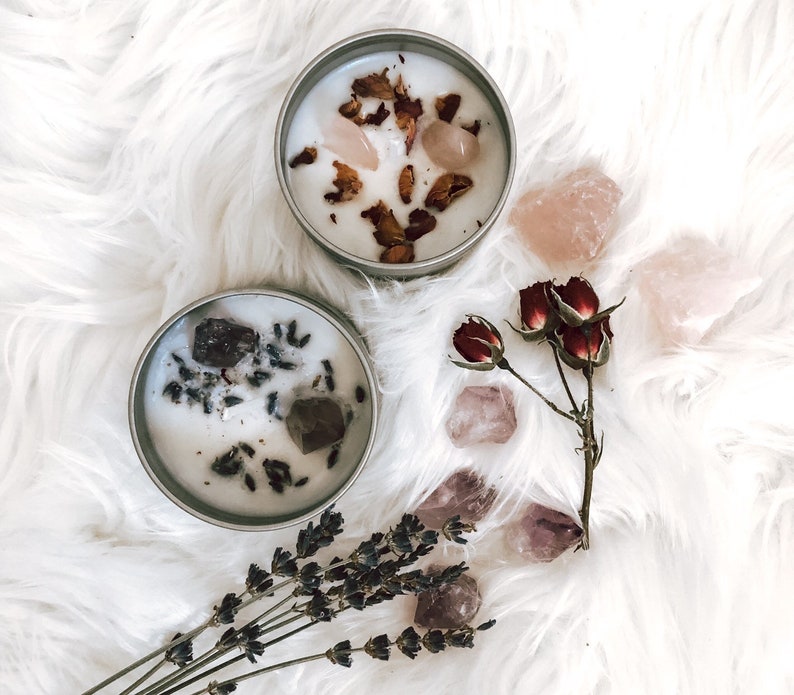 DIY Craft Candle Making Kit Crystal Intention Herbal Amethyst Etsy