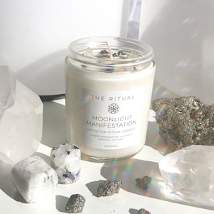 Manifestation Intention Candle | Moon spell | Bestseller | New Beginnings | Full moon ritual | Cleansing | Gift for her | Wicca | healing