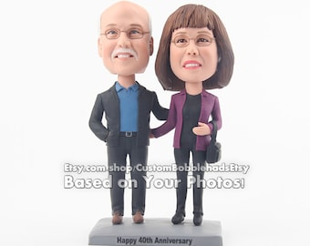 40th anniversary gift, personalized gift for couple, unique bobblehead doll gift for anniversary, funny anniversary present for party