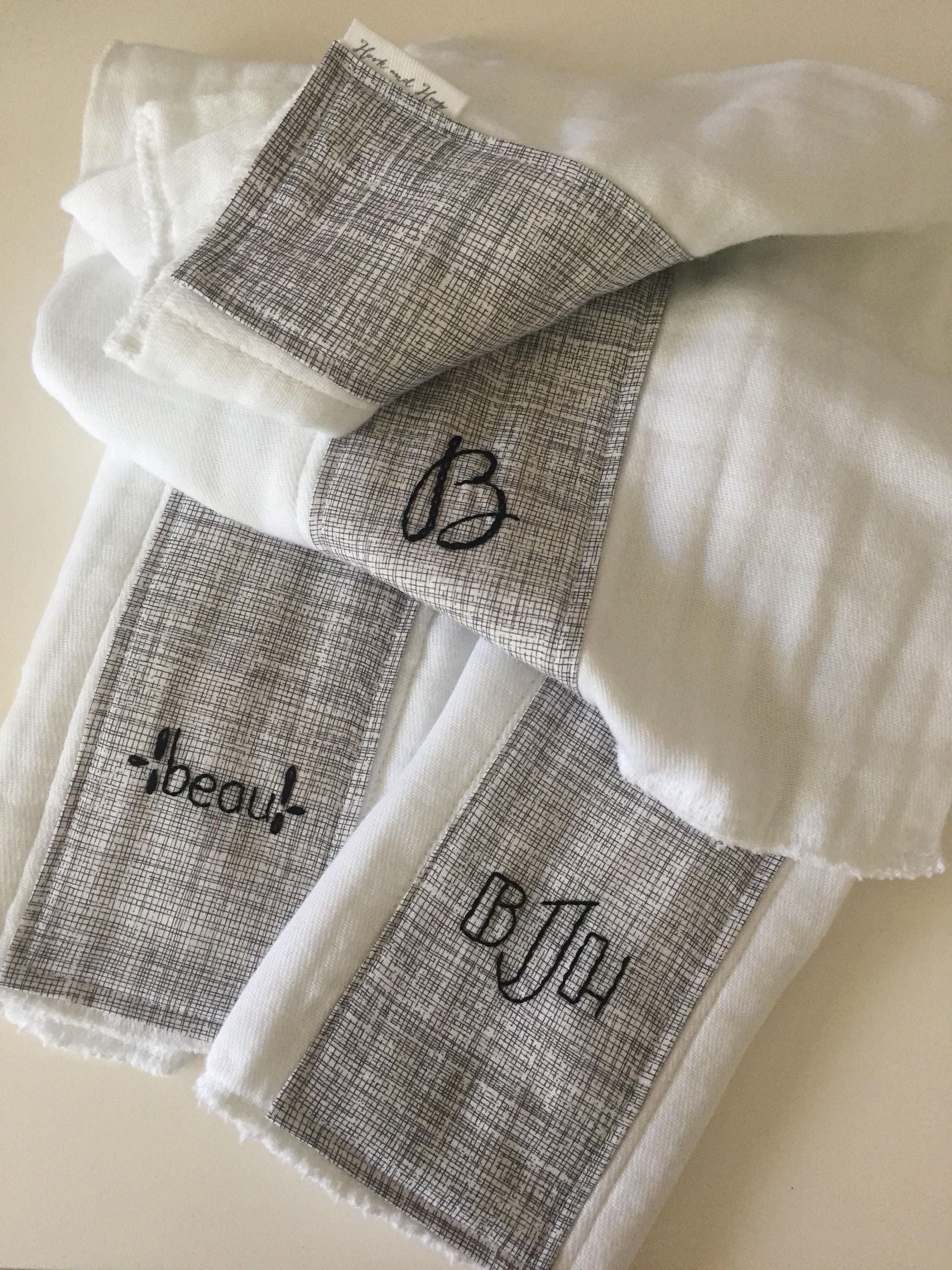 Baby Shower Set of 3 Monogrammed Gift Personalized Baby Gift Diaper Bag Accessories Embroidered Burp Cloth Personalized Burp Cloth Set
