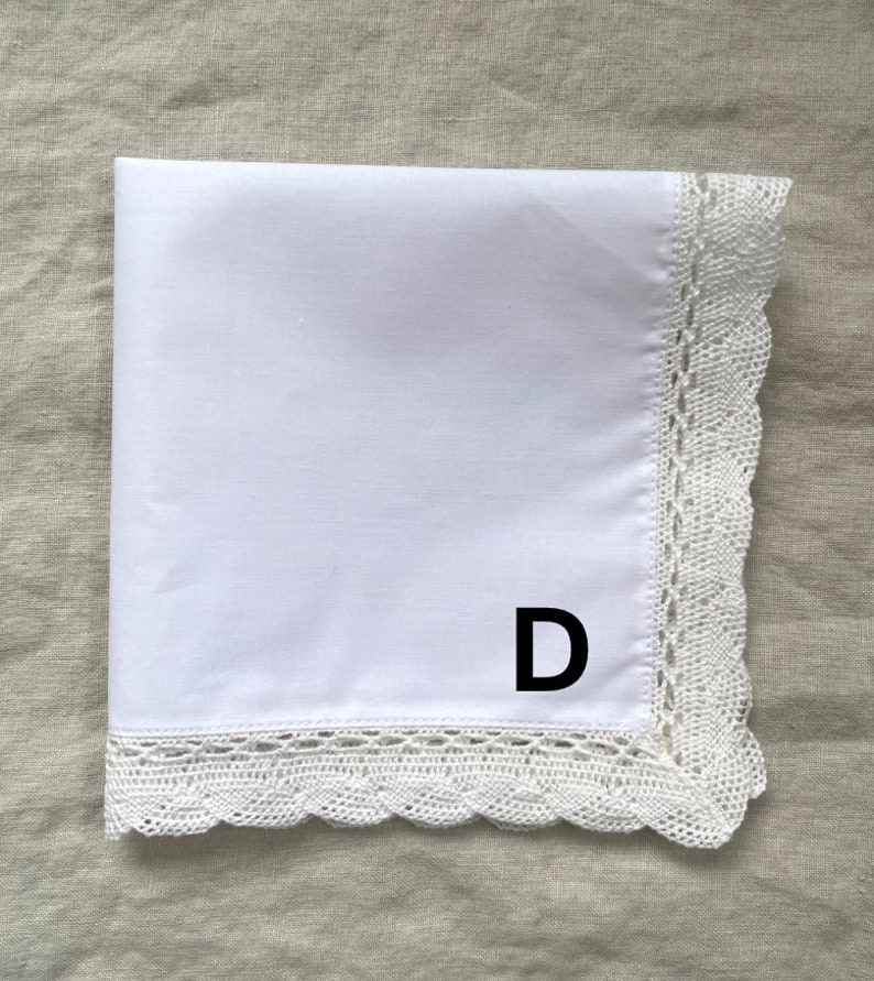 Personalized Wedding Handkerchief Bride, Bridal Shower Gift for Bride, Wedding Hankie, Something Blue for Bride, Something Old Something New Hanky D: LN + Date