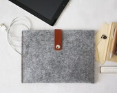 iPad Felt Case, Cover iPad mini, Samsung Galaxy, Felter and Leather Case with poket - Made in Italy Tablet Felt cover , gift idea iPad