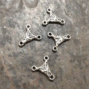 Silver Filigree Y necklace connector package of 4 necklace or bracelet connectors