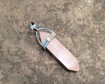 Sterling silver earrings with Rose  Quartz Daggers 2019 E-111