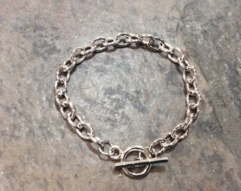 Silvertone Toggle Chain Bracelets for jewelry making Chain link bracelets for Charm bracelets