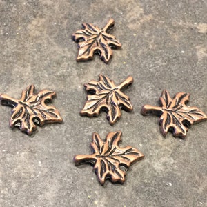 CLEARANCE Fall Maple Leaf Charms in Antique copper finish Package of 5 charms Perfect for Bracelets and Earrings Fall Jewelry