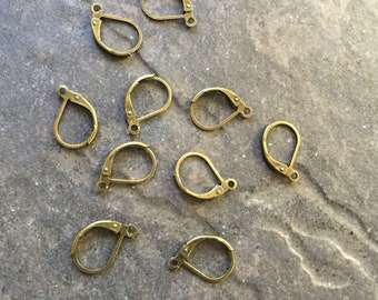 Antique Bronze Leverback Earwires 5 or 10 pairs Bronze earring findings USA seller