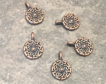 8x15mm A017 10 Pcs charms  metal pendants  small leaf  color antique copper tone  size