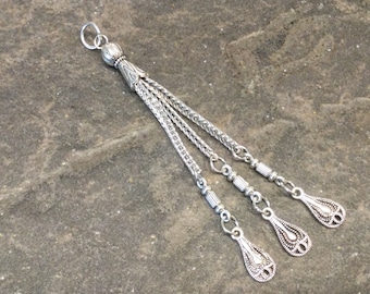 Antique silver chain tassels with Bali style bead cap Great quality chain tassels for jewelry making and crafts