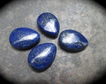 Lapis Lazuli Teardrop Briolette Beads Set of 4 Beautiful Quality flawless stones 3/4" in length