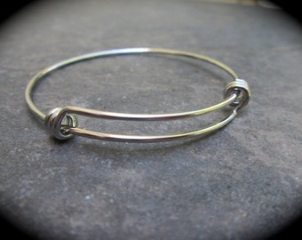 CLEARANCE Child Size Adjustable Bangle Bracelet in Stainless Steel  2" diameter Children's bangle bracelet expandable bangle