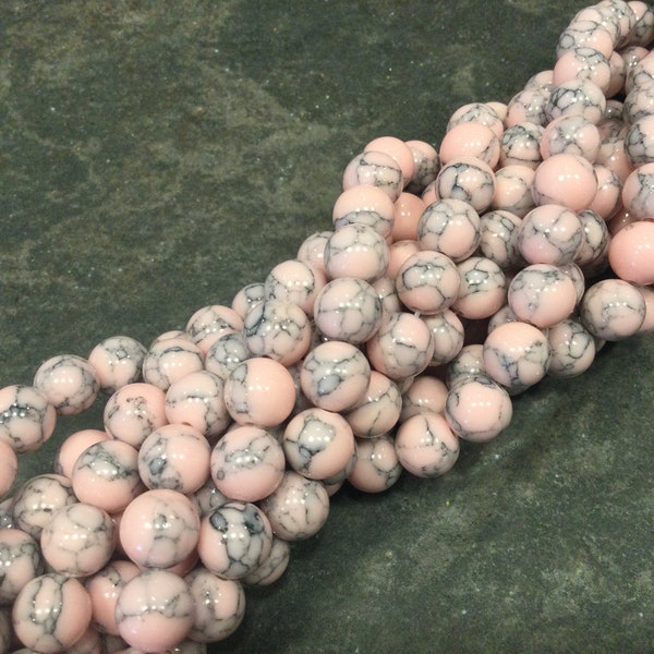 SPECIAL Pink Turquoise Resin Beads 8mm Full 15” Strand  BARGAIN PRICE!