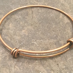 Antique Copper adjustable bangle bracelets 2 1/2&quot; Copper finish with black patina