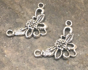 OPRUIMING Kettingverbinder met bloemen en bladeren pakket van 2 ketting- of armbandverbinders