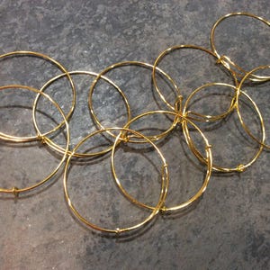 CLEARANCE Set of 15 Adjustable bangle bracelets in yellow gold finish Super Sale Price! limited supply!