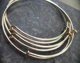 CLEARANCE  Set of 6 gold finish adjustable bangle bracelet blanks expandable bangle bracelets popular style