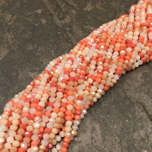 CLEARANCE Early Fall multicolor bead mix faceted crystal rondelle beads 3mm full 17” strand