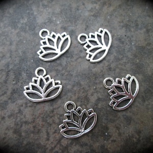 Lotus Charms package of 5 charms perfect for adjustable bangle bracelets Yoga charms