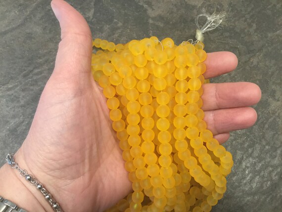 Perles En Verre Translucides En Vrac - Gamme De Couleurs Jaune/rouille/mauve - Inde