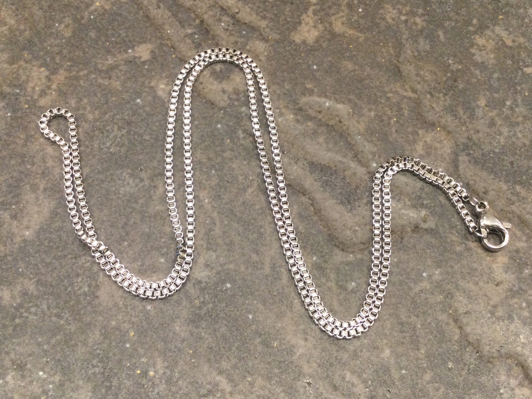 17 Stainless Steel Box Link Chain With Lobster Claw Clasp Perfect for