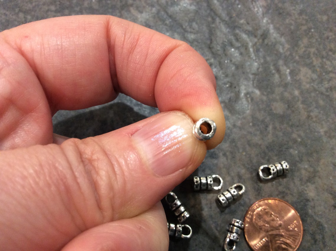 Leather Cord Ends in Antique Silver Finish Fits up to 2mm Cord Etsy