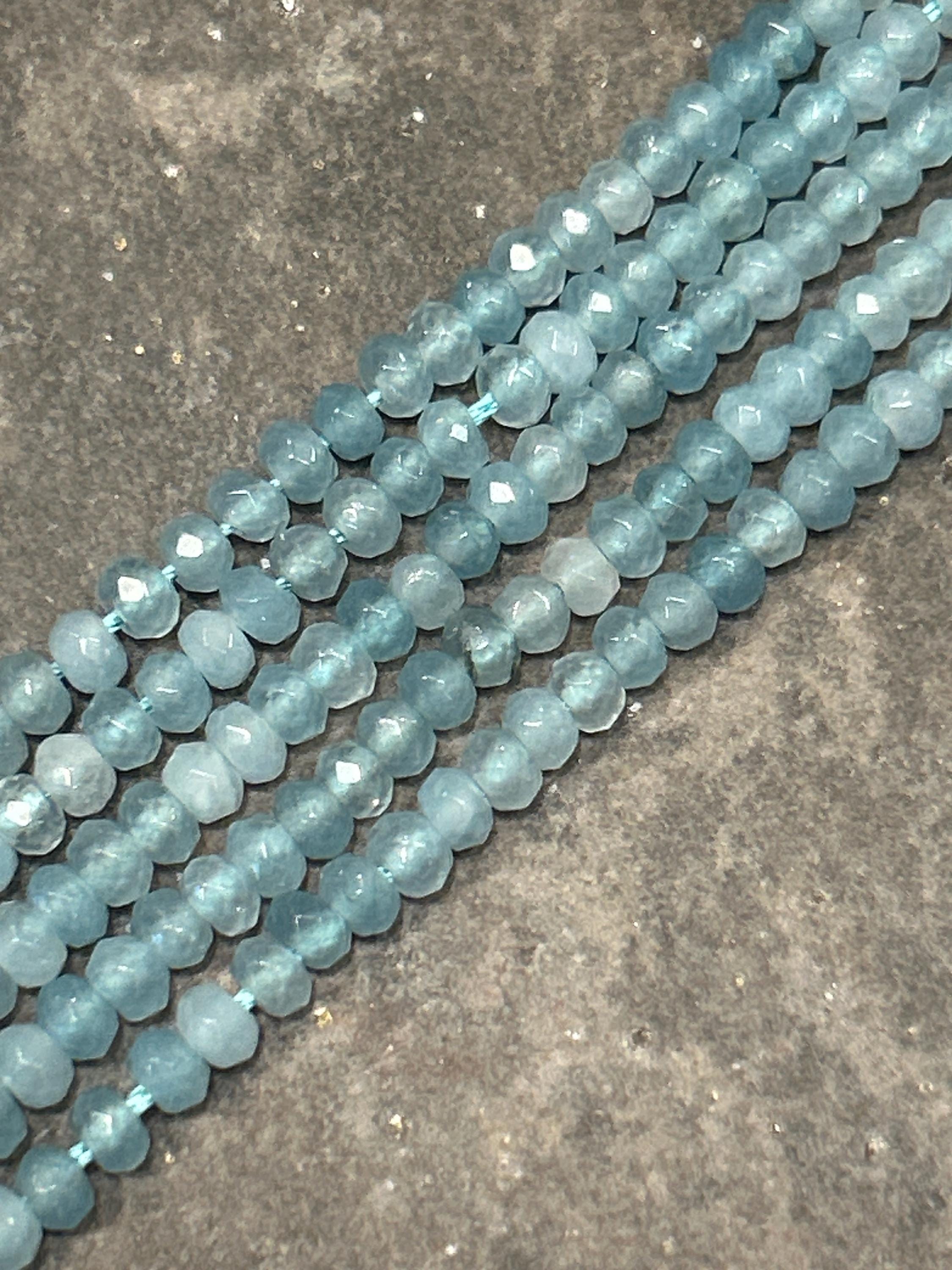 Aqua Blue Green Malaysian Jade gemstone beads Faceted rondelle Aqua Blue Green Malaysian Jade gemstone beads Faceted rondelle