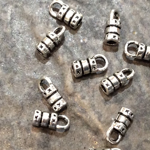 Leather Cord Ends in Antique Silver Finish Fits up to 2mm Cord Etsy