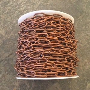 Copper paper clip style loose chain for jewelry making 3 feet unfinished chain