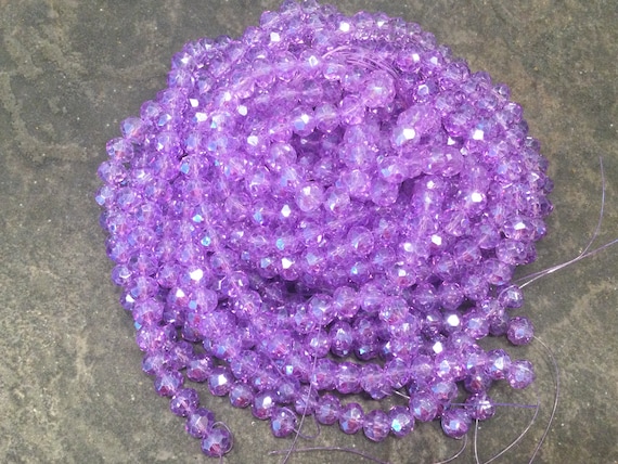 20 Perles Facettées Bohème 8 Mm – Couleur Lumi Améthyste – Preciosa, Fabrication France