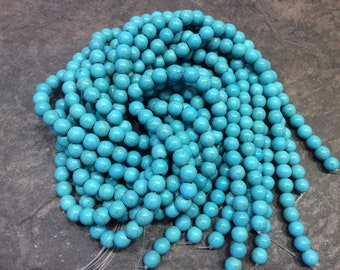 SPECIAL Turquoise Howlite Beads 8mm Full 15” Strand BARGAIN PRICE!
