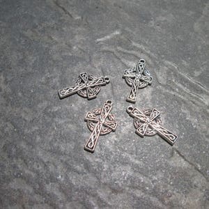 Celtic Cross Charms Package of 4 charms Antique Silver Celtic Cross Charms image 2