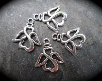 Clearance Angel charms package of 4 silver Angel Charms Christmas Charms Guardian Angel Charms