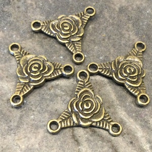 ABEND Bronze Blume Y Halskettenverbinder Paket mit 4 Halsketten- oder Armbandverbindern