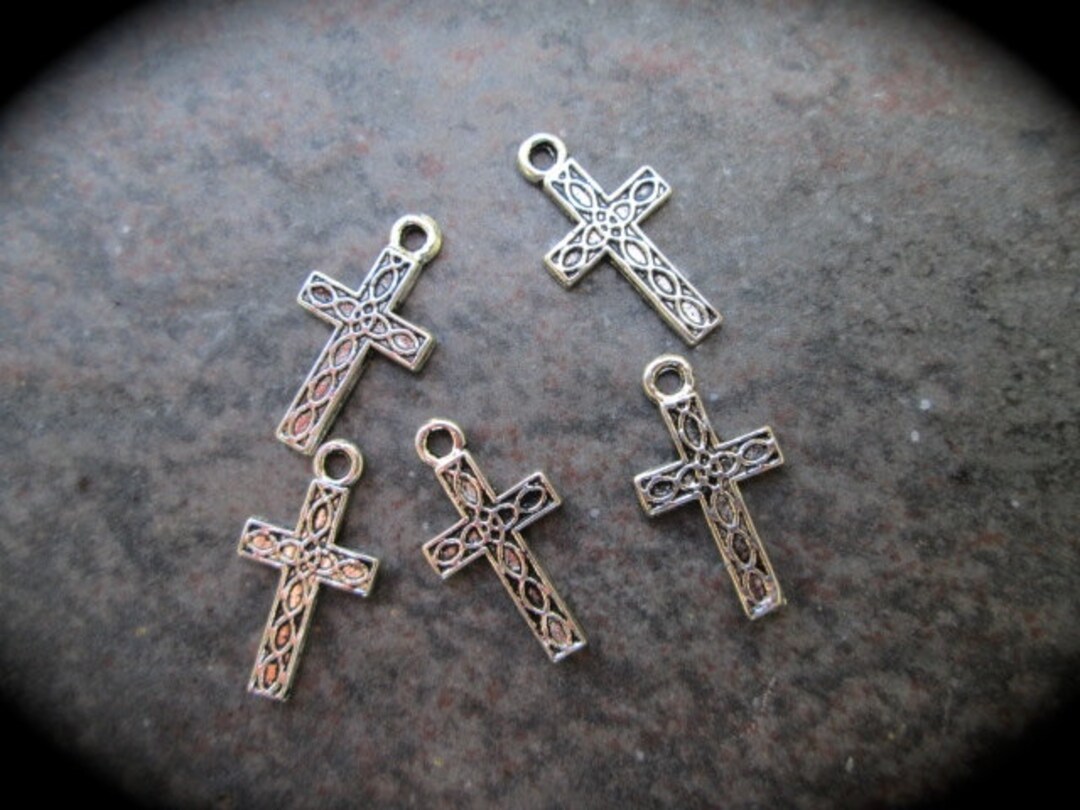 CLEARANCE Small Cross Charms Package of 5 5/8 Charms Etsy