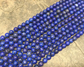 Lapis Lazuli 8mm Gemstone Beads Full 15” strand for jewelry making