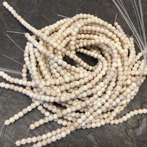 SPECIAL White Turquoise Howlite Beads 6mm Full Strand of 60 pieces BARGAIN PRICE!