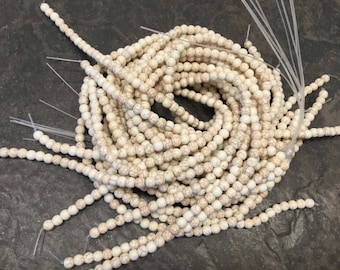 SPECIAL Off White Turquoise Howlite Beads 6mm Full Strand of 60 pieces BARGAIN PRICE!