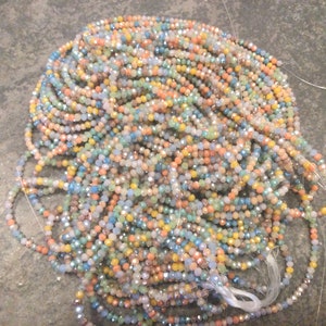 CLEARANCE Multi color pearl luster faceted crystal rondelle beads 3.2mm full 17” strand of 180 pieces