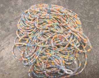 CLEARANCE Multi color pearl luster faceted crystal rondelle beads 3.2mm full 17” strand of 180 pieces
