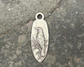 Small Raven charm One charm imported from Turkey Antique Silver bird charms
