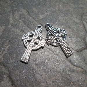 Celtic Cross Charms Package of 4 charms Antique Silver Celtic Cross Charms image 3