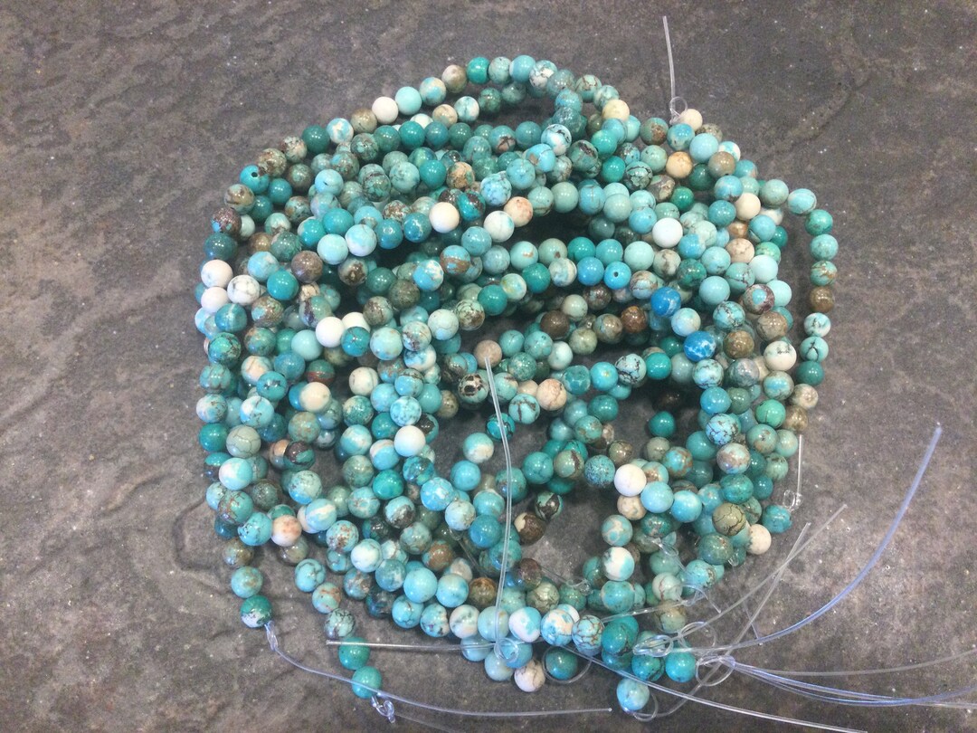 Natural Green Turquoise Gemstone Beads For Jewelry Making – 6mm 8mm 10mm Round Strand