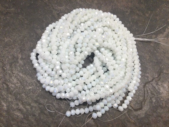 White Ab Clear Rondelle Austria Crystal Beads Faceted Glass - Temu