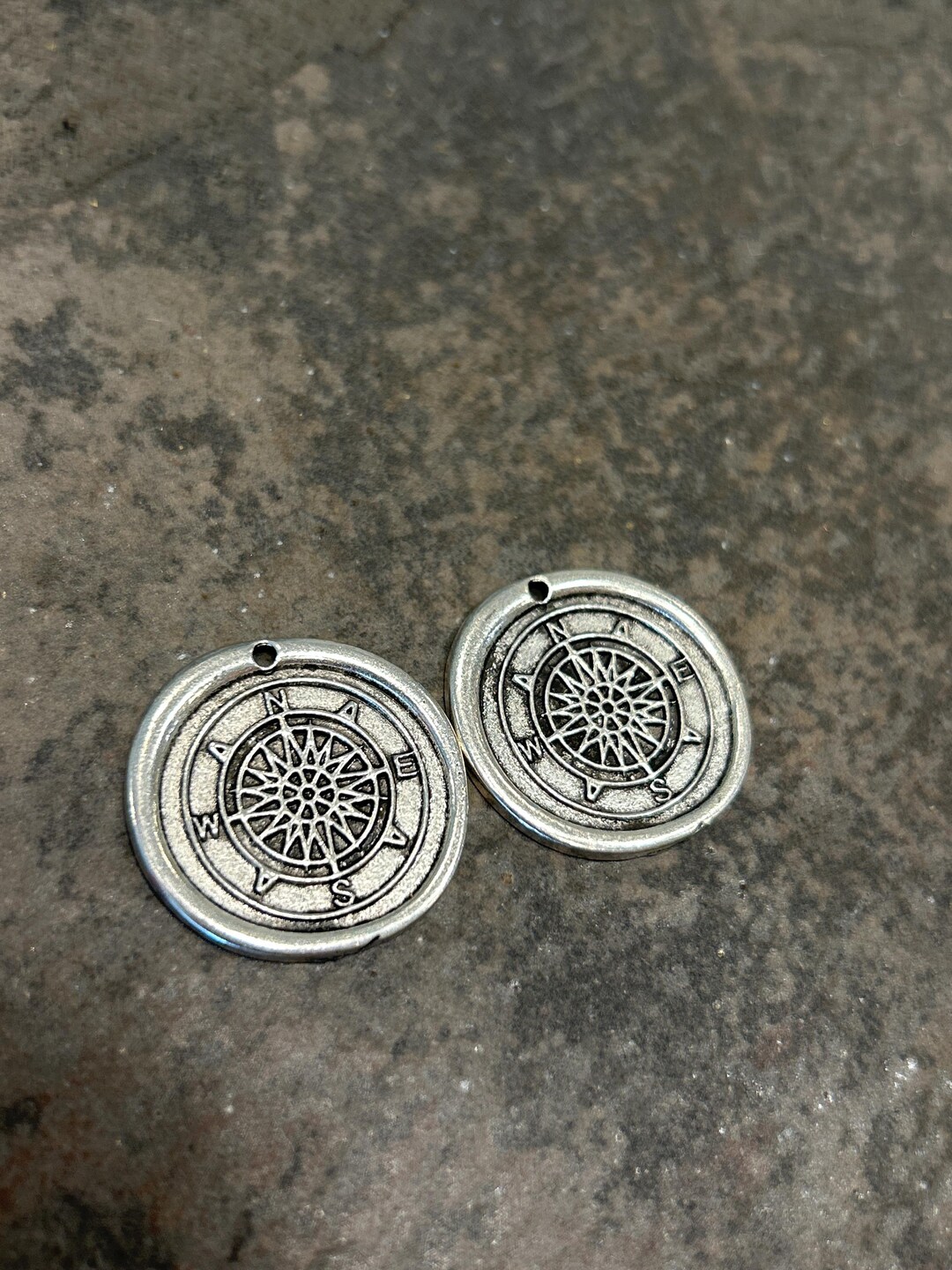 Artisan Style Compass Charms in Antique Silver Finish Symbol of ...