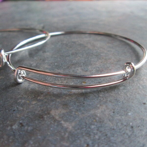 Set of 3  silver finish adjustable bangle bracelet blanks expandable bangle bracelets popular style