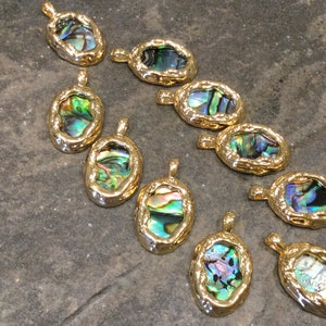 Abalone shell pendants with 18k gold plated setting ONE pendant