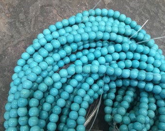 SPECIAL Turquoise Howlite Beads 6mm Full Strand of 60 pieces BARGAIN PRICE!