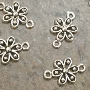 CLEARANCE Antique Silver flower connectors Package of 5 Connectors Vintage look jewelry connectors