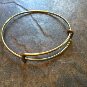 Antique Bronze Average Size expandable wire bangle bracelet blanks Sold by the piece  2 1/2”