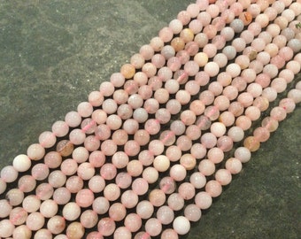 Natural Rose Quartz 6mm beads 15 inch strand for jewelry making Gorgeous color!